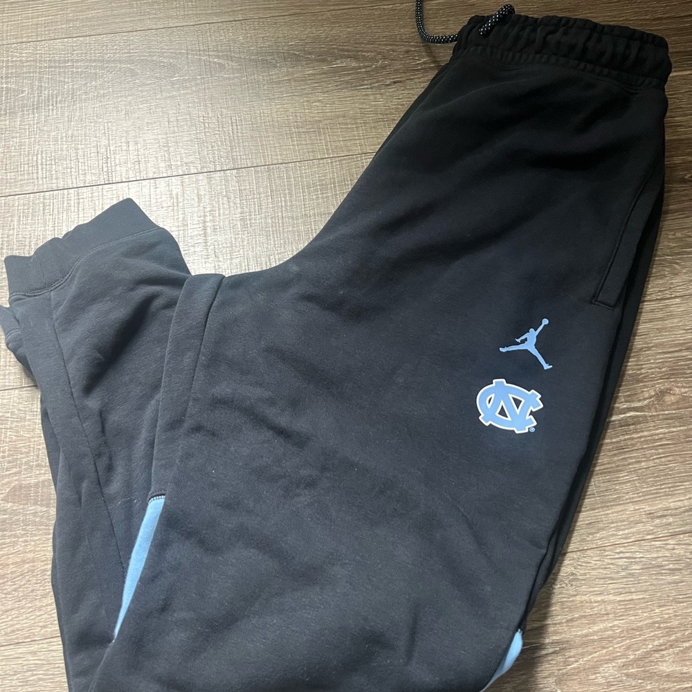 Jordan Black Joggers with Light Blue Accents